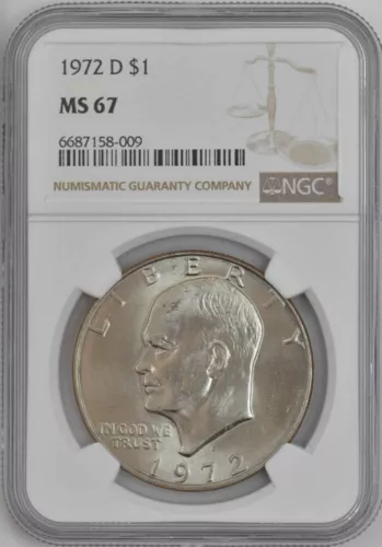 1972-D Eisenhower Dollar $ Ike MS67 NGC 947510-46
