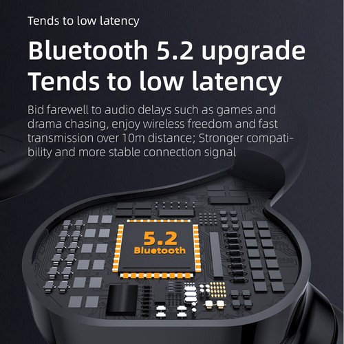 Bluetooth 5.2 Headset Wireless Stereo Earphone Noise Cancelling Handsfree Mic - Picture 2 of 16