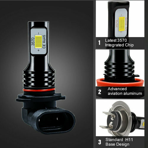For GMC Yukon SLT 2000-2005 2006 Combo 6x 8000K LED Headlights 880 Fog Bulbs Kit - Afbeelding 2 van 12