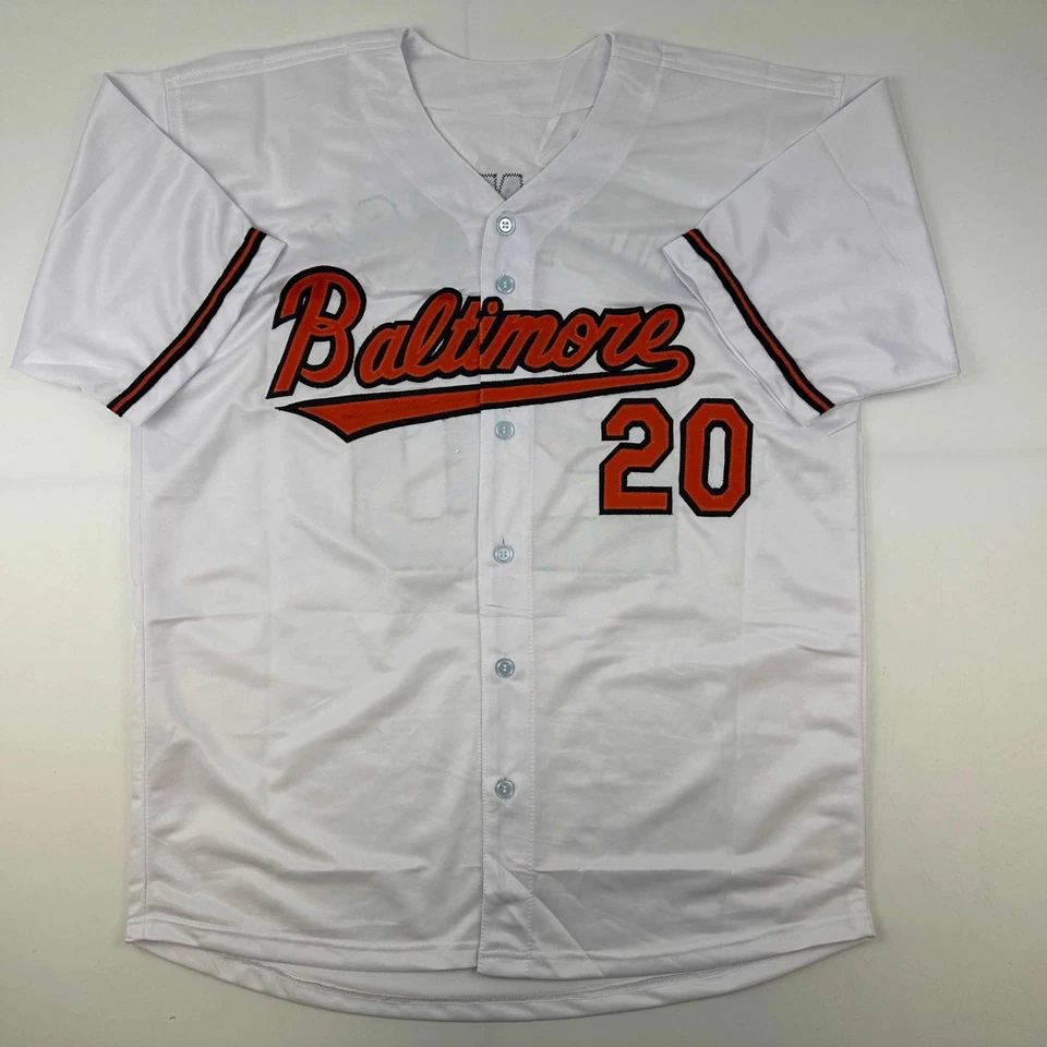 Camiseta deportiva autografiada facsímil Frank Robinson Baltimore blanca reimpresión para hombre XL Foto 3 de 4