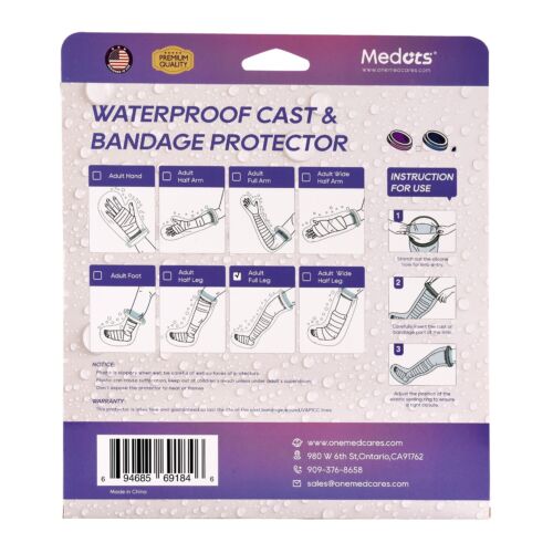 Medots Adult Full Leg Cover Protector for Shower-Reusable, Waterproof Cast Cover - Picture 3 of 10