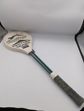 Vintage Slazenger Panther Series Squash Racket White and Blue Graphite Cover 