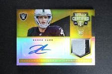2014 Panini Totally Certified Football Gold #190 Derek Carr Jersey Auto RC #1/5