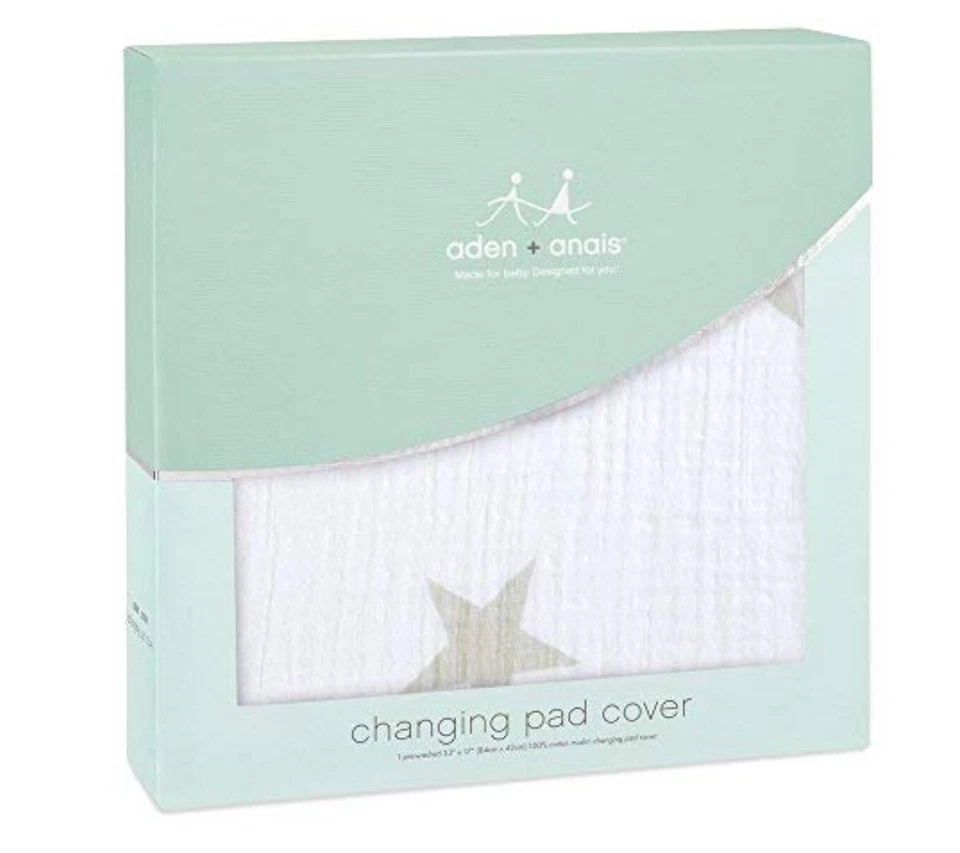 Cubierta de almohadilla cambiadora clásica Aden + Anais 100 % algodón muselina * centelleante * Foto 4 de 4