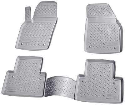 3D Gummi Fussmatten passend für VOLVO C30 BJ 2006 - 2013 grau passgenau mit Rand