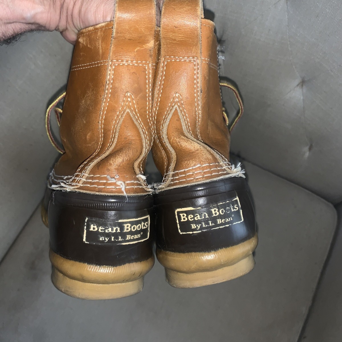 Vintage L.L. Bean Leather Rubber Duck Boots Mens Sz 8M Made in USA Maine Vintage LL BEAN LOUNGER MAINE HUNTING SHOE SLIP-ON DUCK  main image 2