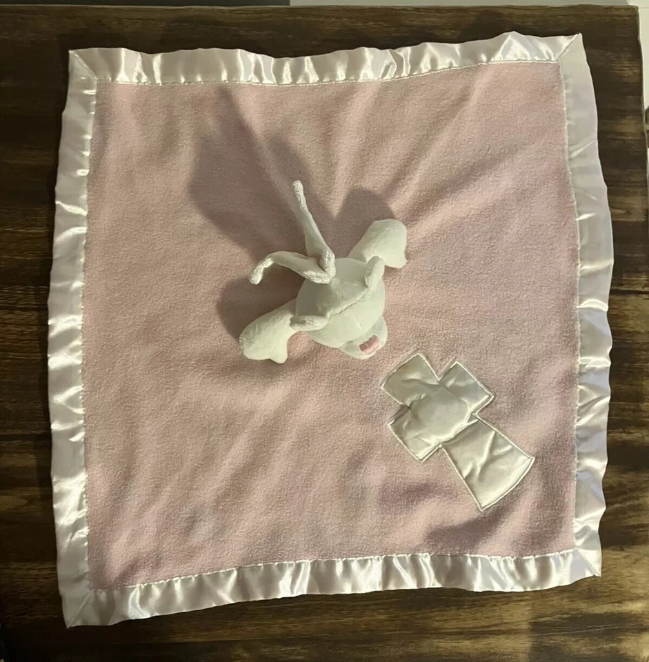 "Manta de seguridad Baby Boom rosa religiosa oso blanco Lovey Lovie 17,5""" Foto 4 de 4