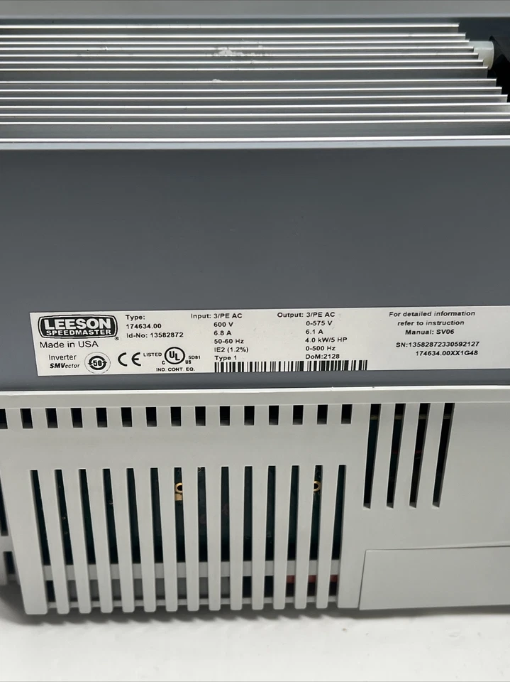 Leeson Speedmaster Adjustable Speed AC Motor Control 174634 - Image 4 of 4