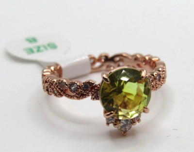 Bomb Party Ring Size 8 RBP3835 Fit for a Queen lab created Ombre peridot