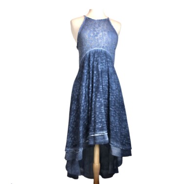 Abercrombie & Fitch Maxi Dress S High Low Gauze Halter Raw Edge Stretch NEW  NWT | eBay