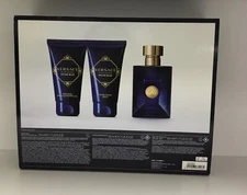Versace Dylan Blue |Men 3 Pc Gift Set | 1.7 Fl.Oz. Eau De Toilette+A.Shave+S.Gel