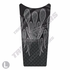 Gas Tank Dash Console Insert Decal for 87-07 Harley Touring BLACK DIAMOND PLATE