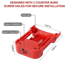 PD fast charger rack for  Einhell battery to USB C 15W and 5V port