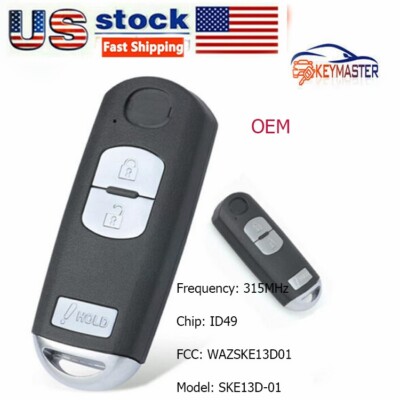 OEM Smart Remote Key FOB for Mazda 3 CX-3 CX-5 2013-2019 315MHz ID49 WAZSKE13D01
