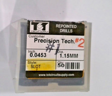 TCT REPOINTED DRILLS SLOT 1.15MM 0.0453" DIA 0.343" FLUTE LOT OF 38