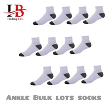 Wholesale Bulk Lots Men Ankle Quarter Cotton Low Cut Socks Size 9-11 10-13