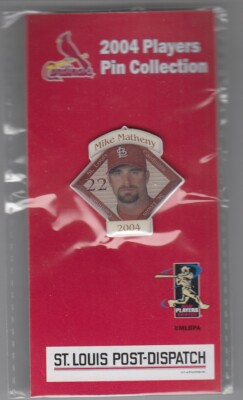 Mike Matheny 2004 St Louis Dispatch Cardinal Sealed Photo Pin Back