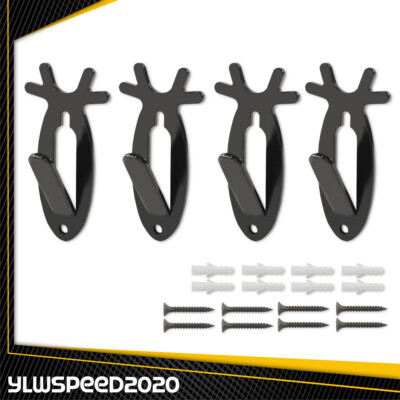 #ad #ad 4PCS European Deer Antelope Antler Style Mount Skull Wall Hanger Hook Black New $15.90