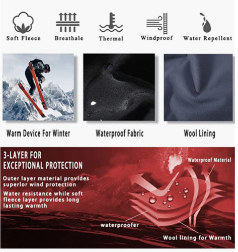 Womens Snow Ski Pants Waterproof Windproof Fleece Lined Warm Hiking pants - Picture 10 of 40