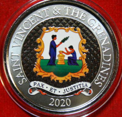 Karibik Saint Vincent 2 Dollars 2020 Silber 1 Oz #F5006 PP-Proof-Colored Nur 500
