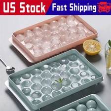 DIY Round Ice Cube Ball Maker PP Tray Silicon...