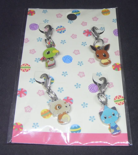 Japanese Pokemon Center Limited Kokeshi Metal Charm Eevee Cubone Xatu Dewott
