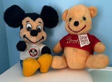 Disneyland Vintage Plush **MICKEY MOUSE** WINNIE THE POOH* 1970's "MADE IN USA"