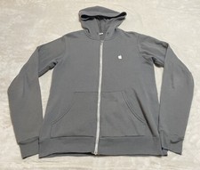 VTG Apple Computer Employee Hoodie Men Medium Gray Full Zip LOGO Made In USA