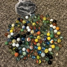 200 Vintage  Modern Assorted Glass Marbles Various Colors / Sizes Mixed Lot