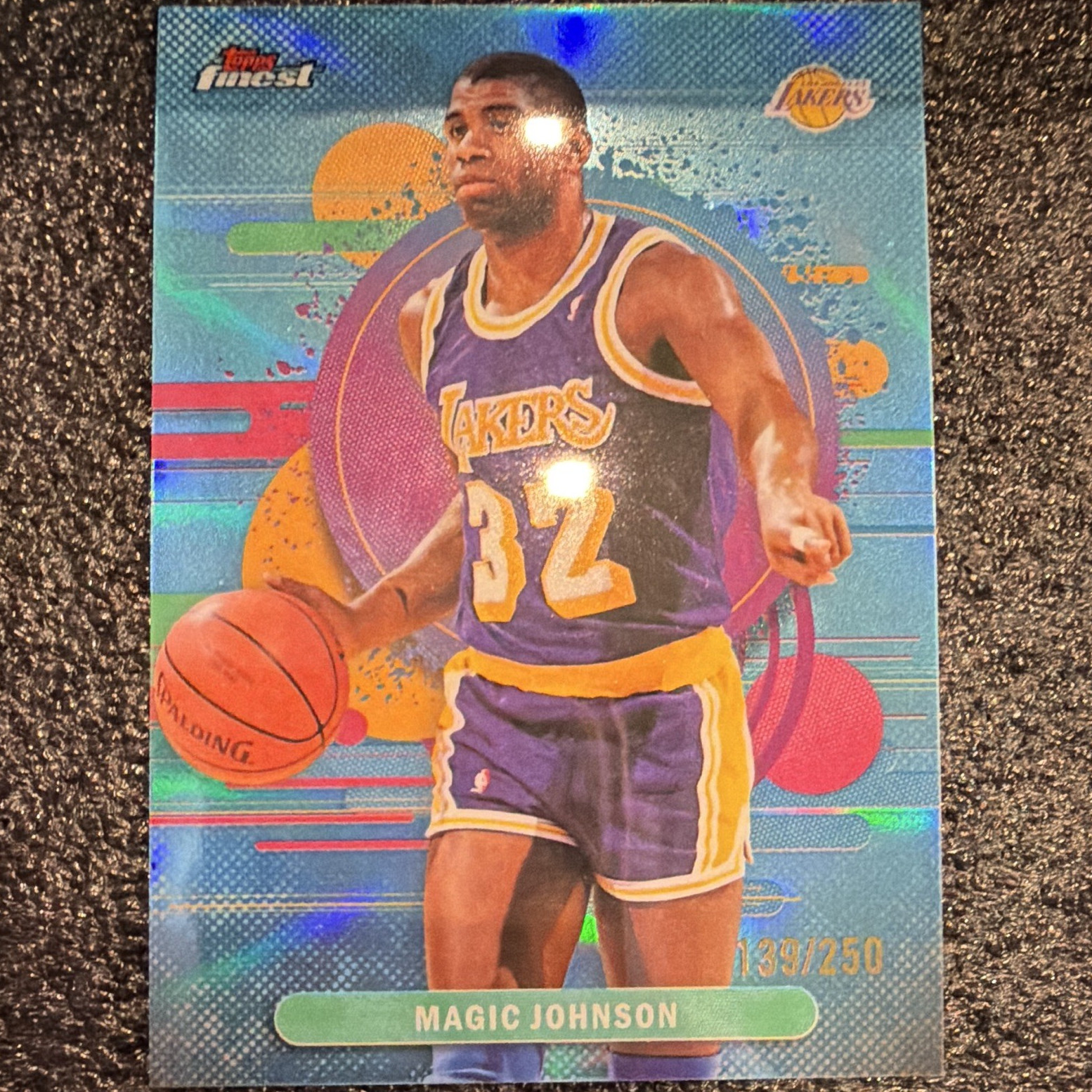Topps Finest 2025-26 Magic Johnson #193 Lakers Uncommon Sky Blue Refractor /250