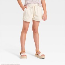Girls' Woven Pull-On Shorts - Cat Jack Light Beige XXL SEE DEAL