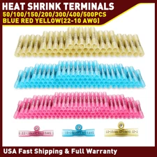 50/100/200/300/400/500X Heat Shrink Wire Connectors Electrical Crimp Terminals