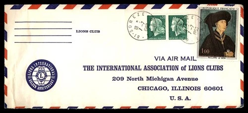 Mayfairstamps France FDC 1969 Lions Club Soreze to Chicago IL Cover aax_14007