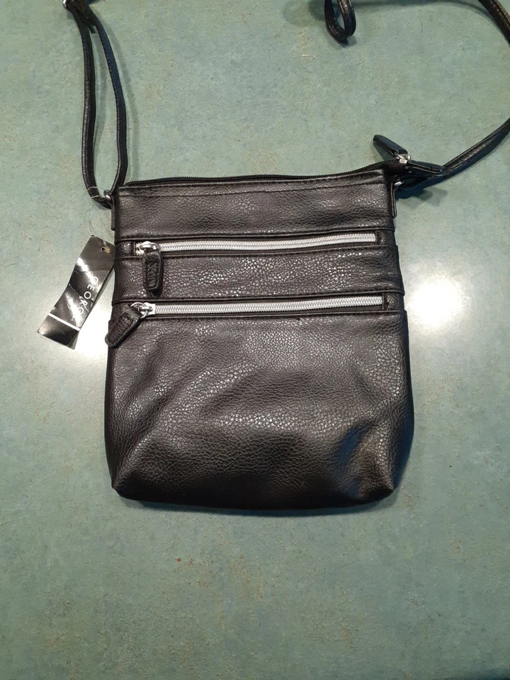 Bandolera pequeña negra GEORGE 1 centro Pkt 3 exterior Pkt nueva con etiquetas Foto 2 de 4