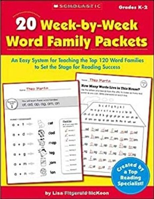 20 Week by Week Word Family Packets Paperback Lisa Fitzgerald McK