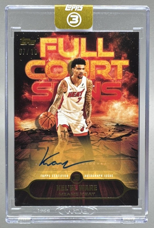 Kel'el Ware 2025 Topps Three #FS-KW Gold Full Court Signs Auto /10