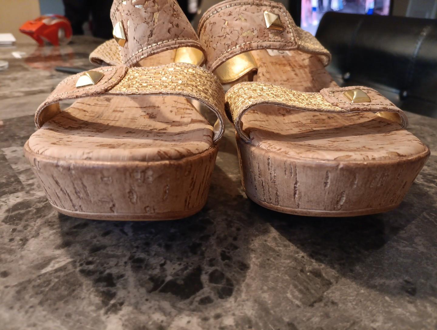 PANTOFOLA D’ORO Sandali da donna con zeppa in sughero Dezario taglia 41 EurW US 9 5W slip on