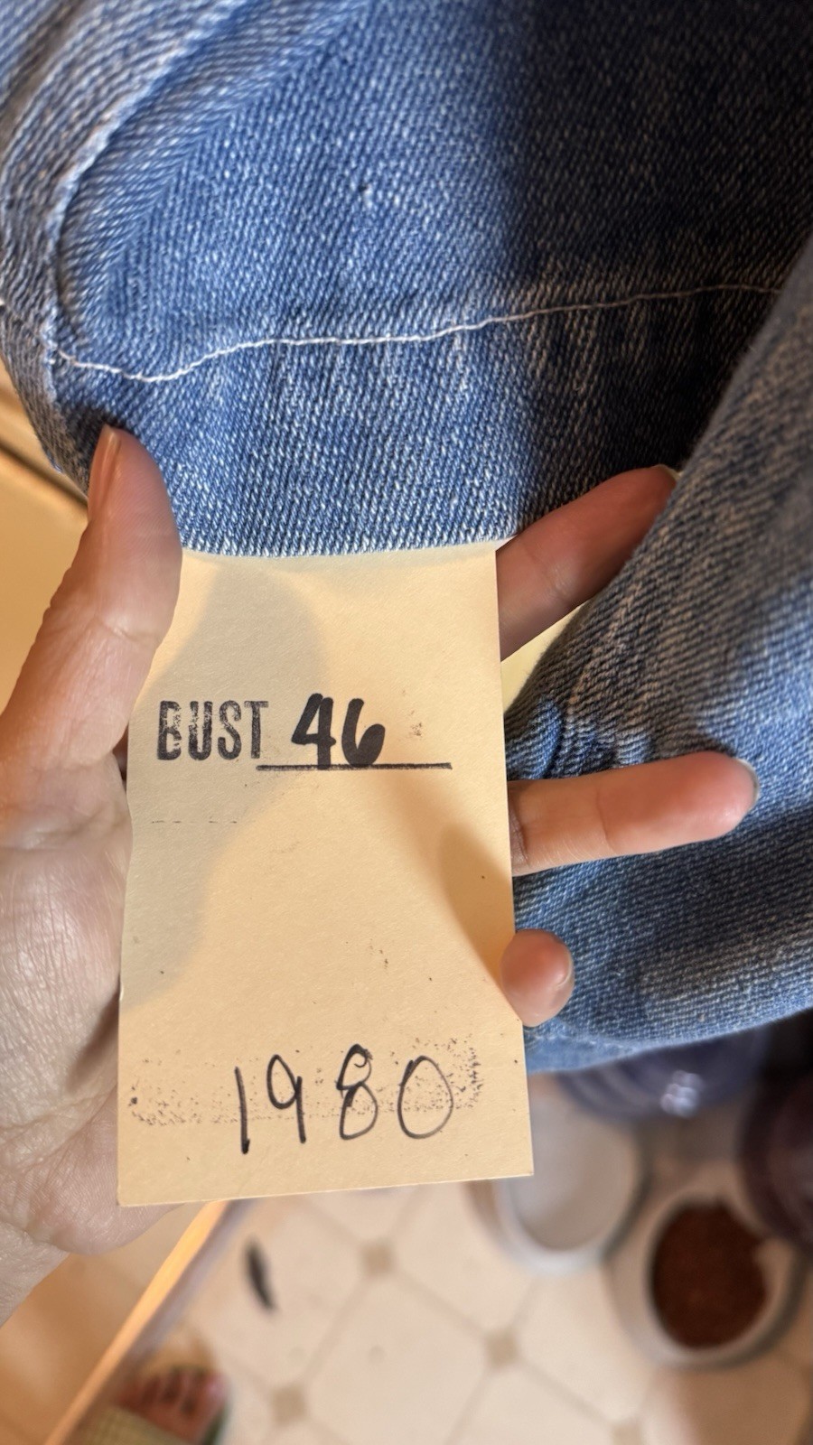 Denim Button-Up Jacket with Patch Pockets 1980 - image 5