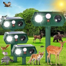 4Pack Solar Ultrasonic Animal Repellent Dog Skunk Deer Raccoon For Garden