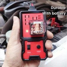Auto Relay Tester for 12V - Durable Car Diagnostic Tool with Battery Clips, Fits