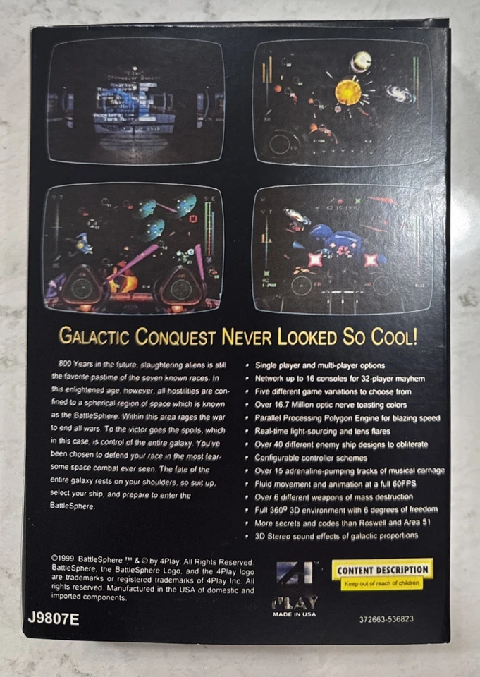 Atari Jaguar BattleSphere Battle Sphere 4PLAY CIB Completo y Superpuesto Foto 3 de 4