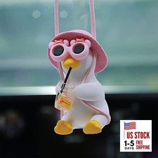 Cool Swinging Duck Car Hanging Ornament, Pendant Interior Rearview Bottle Duck