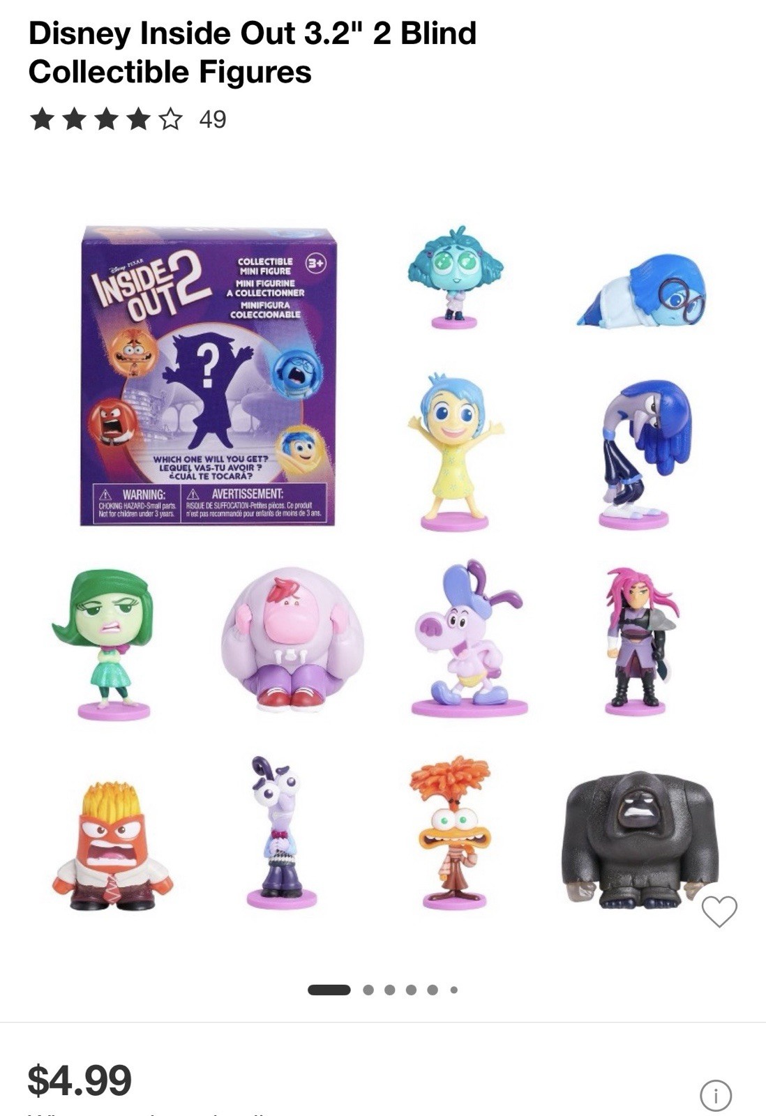Disney Pixar Inside Out 2 Collectible Mini Figures 9 Mystery Boxes Ages 3+ RARE