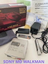 Excellent SONY MZ-R55 MD Walkman MiniDisc Recorder Silver w/ Remote, AC Adapter,