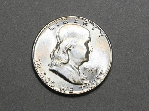 1951-P 50C Franklin Silver Half Dollar Gem Bu