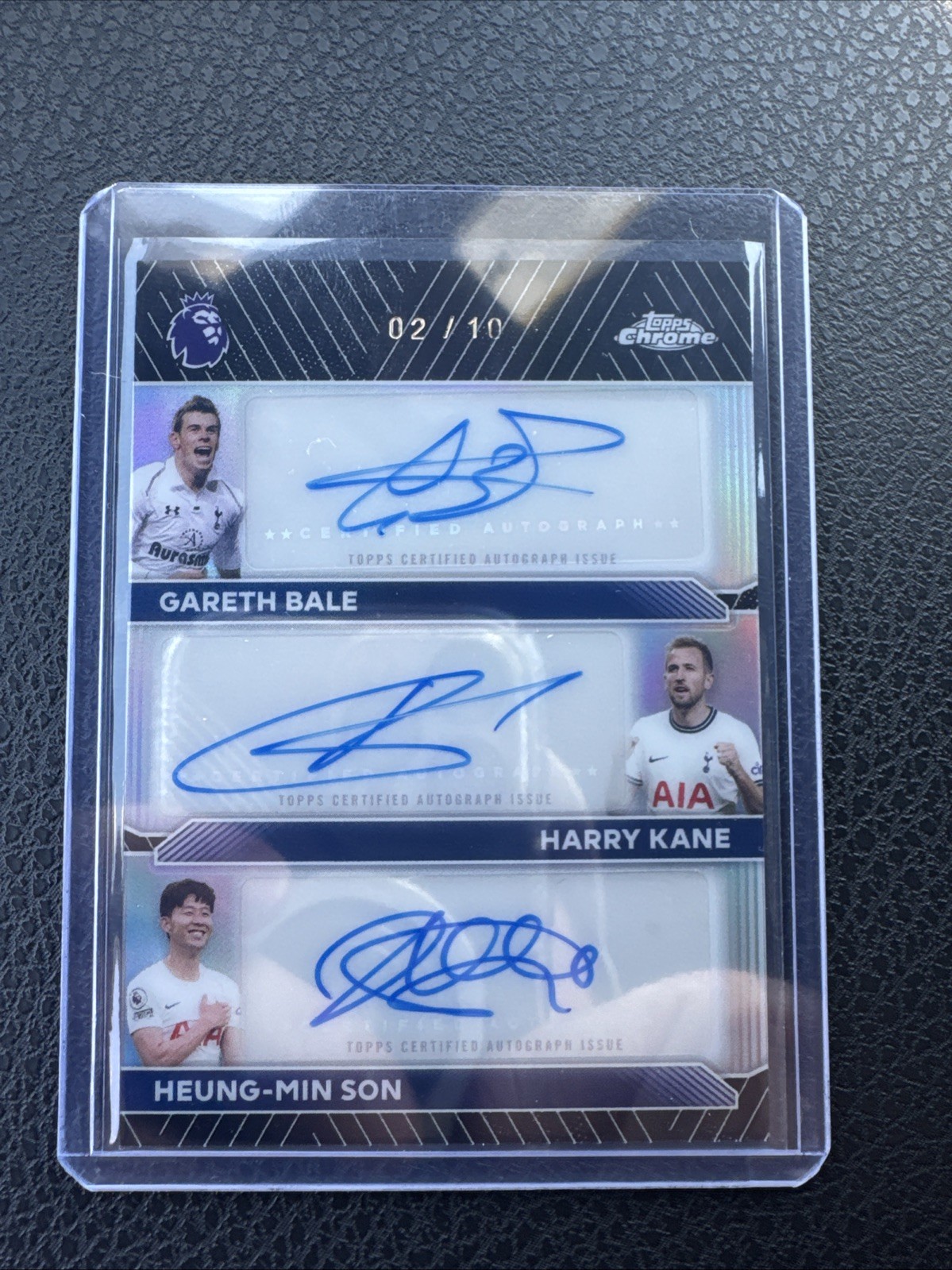 2025 Topps Chrome EPL 02/10 Gareth Bale/Harry Kane/Heung-Min Son Triple Auto 