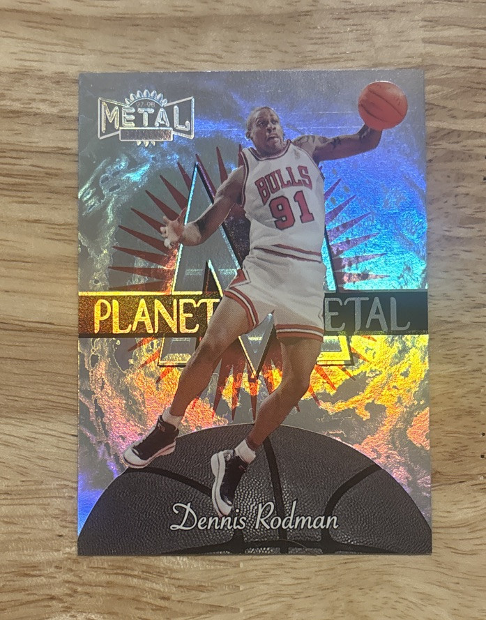 1997-98 Skybox Metal Universe - Dennis Rodman - Planet Metal Holo SP #10 HOF