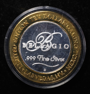 The Bellagio Las Vegas Casino Gaming Token .999 Fine Silver Strike