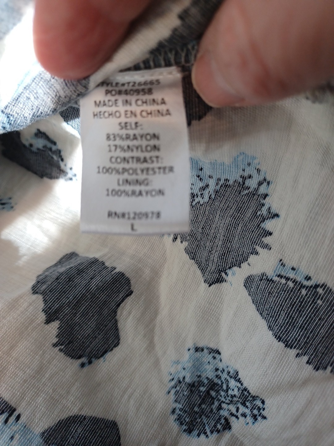 Entro boho mixed pattern pullover blouse L floaty… - image 7