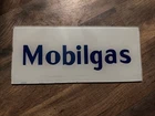 Vintage Mobilgas 10¾" x 4¾" Advertising Glass Gas Pump Name Plate Sign